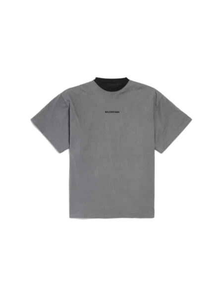 [발렌시아가] 백 리버서블 오버사이즈 티셔츠 그레이/페이디드 블랙 850435