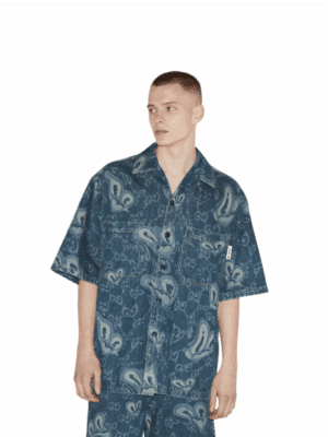 [구찌] GG 리퀴드 하트 데님 셔츠 783811