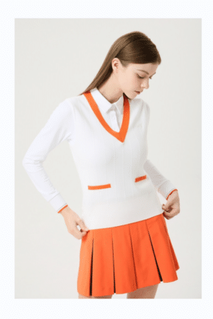 [PXG] V 넥니트 베스트 화이트