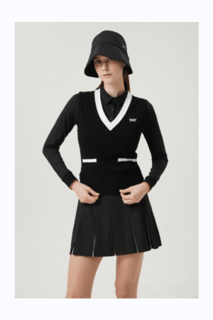 [PXG] V 넥니트 베스트 블랙