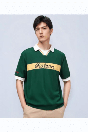 [말본] 남성 트레블 와플 카라 블록 티셔츠 (2 COLOR)