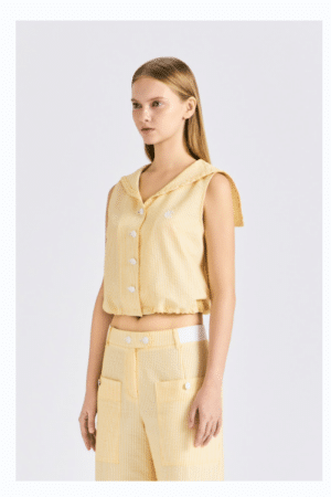 [지포어] 여성 데님 세일러 베스트 GNVAM25403YEX