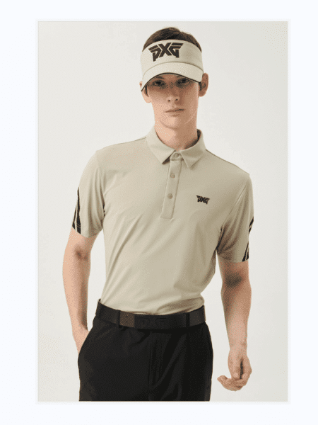 [PXG] 남성 여름 숄더 포인트 카라 숏 슬리브 티셔츠 (3 COLOR)