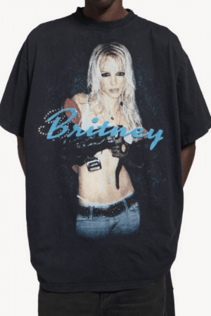 [발렌시아가] 남성 발렌시아가 뮤직 | 브리트니 스피어스 시리즈 오버사이즈 티셔츠 페이디드 블랙 / 블루 850345