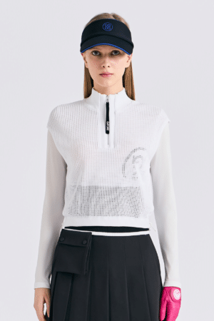 [지포어] 쿨 터치 하이브리드 하프 집 스웨터 (2 COLORS)