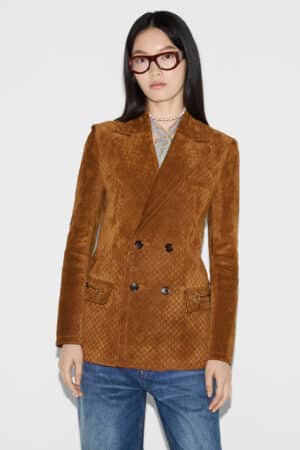 [구찌] GG 스웨이드 더블브레스티드 재킷 815833