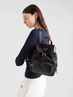 [프라다] 리나일론 및 브러쉬드 가죽 백팩 1BZ074
