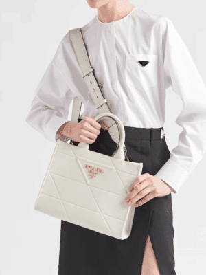 [프라다] 탑 스티칭 스몰 가죽 프라다 심볼 백 1BA379