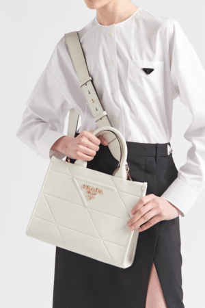 [프라다] 탑 스티칭 스몰 가죽 프라다 심볼 백 1BA379