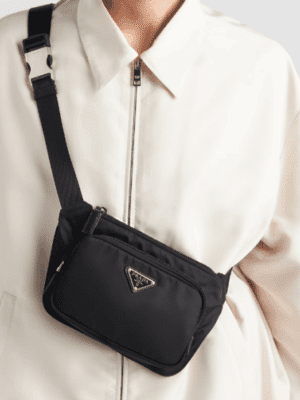 [프라다] 리나일론 및 사피아노 가죽 숄더백 2VH128