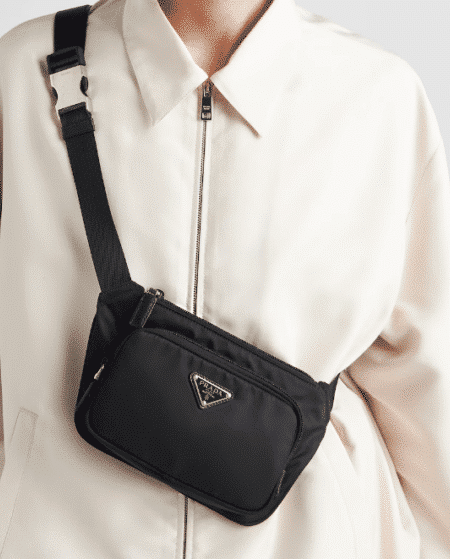 [프라다] 리나일론 및 사피아노 가죽 숄더백 2VH128