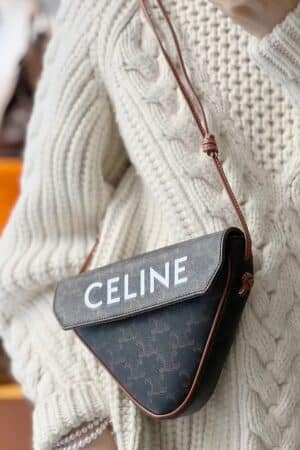 [셀린느] 트리옹프 트라이앵글 크로스백 195902BZK.04LI