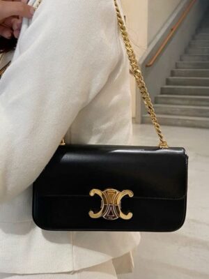 [셀린느] 클로드 체인 숄더백 - 샤이니 카프스킨 115203BF4.38NO