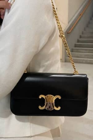 [셀린느] 클로드 체인 숄더백 - 샤이니 카프스킨 115203BF4.38NO