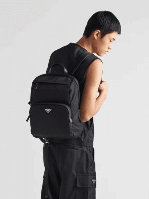 [프라다] 리나일론 및 사피아노 가죽 백팩 2VZ104