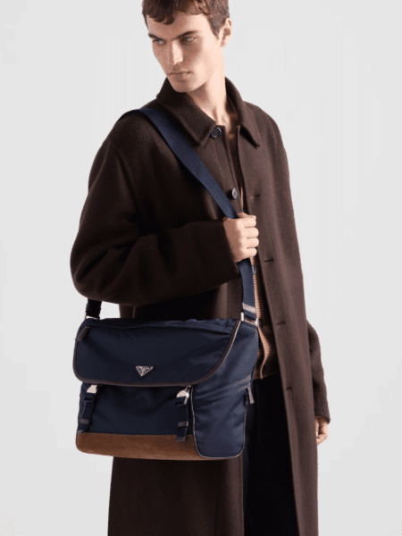 [프라다] 라지 리나일론 및 가죽 숄더백 2VD052