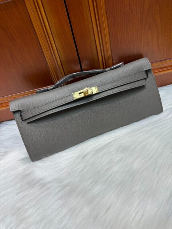 [에르메스] 켈리 Cut 31cm  Epsom/ Gris Etain - Gold