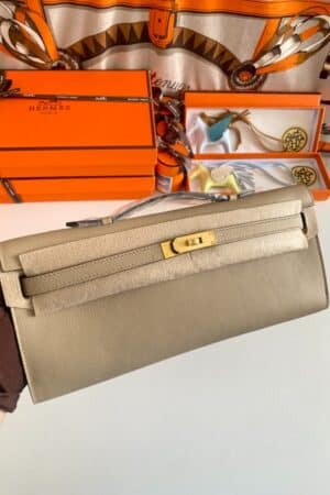 [에르메스] 켈리 Cut 31cm  Epsom/  Gris Tourterelle - Gold