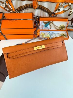 [에르메스] 켈리 Cut 31cm  Epsom/ Orange - Gold