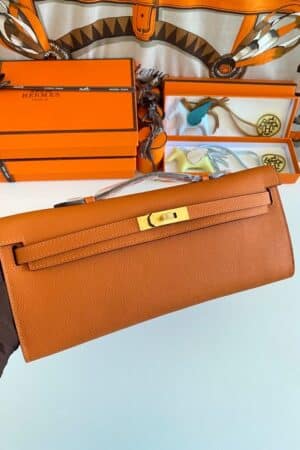 [에르메스] 켈리 Cut 31cm  Epsom/ Orange - Gold