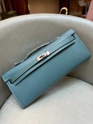 [에르메스] 켈리 Cut 31cm Epsom/ Bleu Denim - Silver