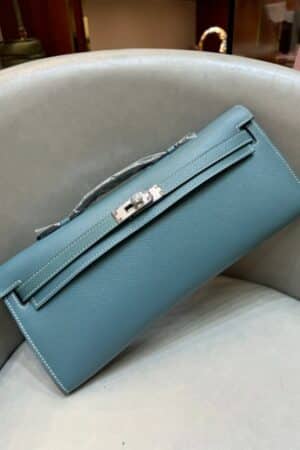 [에르메스] 켈리 Cut 31cm Epsom/ Bleu Denim - Silver