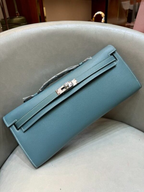 [에르메스] 켈리 Cut 31cm Epsom/ Bleu Denim - Silver