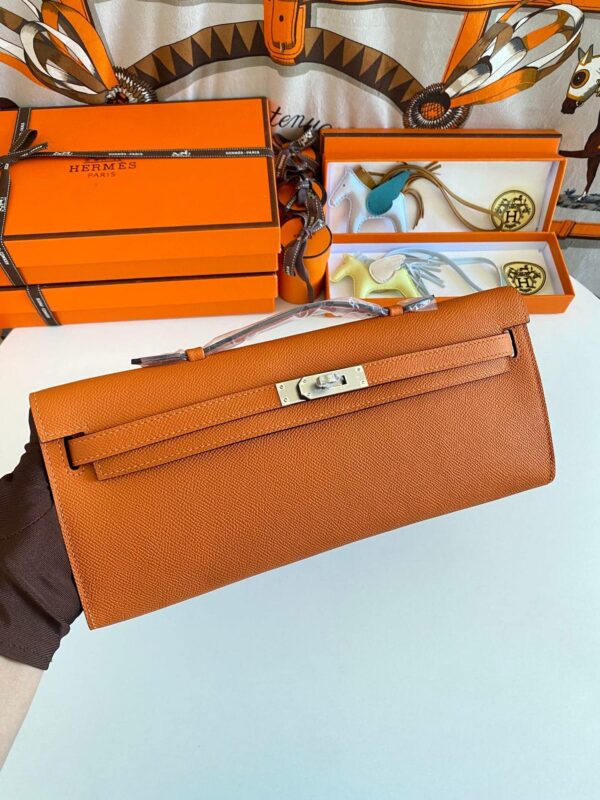 [에르메스] 켈리 Cut 31cm Epsom/ Orange - Silver