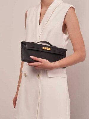 [에르메스] 켈리 Cut 31cm Swift/ Noir - Gold