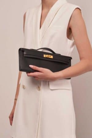 [에르메스] 켈리 Cut 31cm Swift/ Noir - Gold