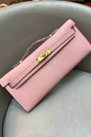 [에르메스] 켈리 Cut 31cm Swift/ Rose Sakura - Gold