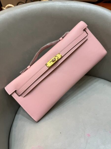 [에르메스] 켈리 Cut 31cm Swift/ Rose Sakura - Gold