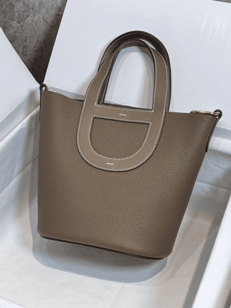 [에르메스] 인더루프 18cm Clemence/ Etoupe - Silver