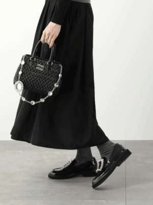 [미우미우] 크리스털 래더 핸드백 5BA251