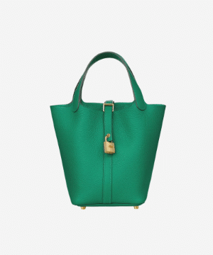[에르메스] 피코탄 Lock 18cm Clemence/ Vert Jade - Gold