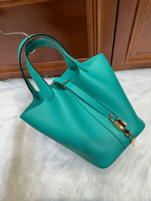 [에르메스] 피코탄 Lock 18cm Clemence/ Vert Verone - Gold