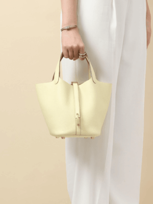 [에르메스] 피코탄 Lock 18cm Clemence/ Jaune Poussin - Gold