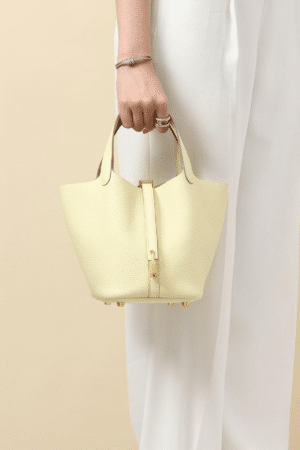 [에르메스] 피코탄 Lock 18cm Clemence/ Jaune Poussin - Gold