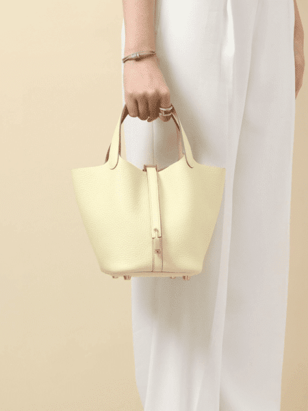 [에르메스] 피코탄 Lock 18cm Clemence/ Jaune Poussin - Gold