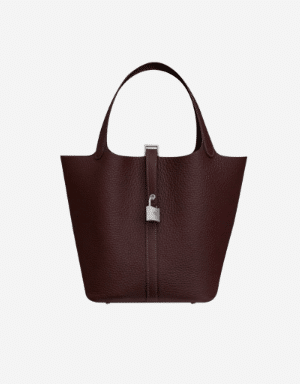[에르메스] 피코탄 Lock 18cm Clemence/ Rouge H - Silver
