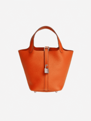 [에르메스] 피코탄 Lock 18cm Clemence/ Orange - Silver