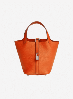 [에르메스] 피코탄 Lock 18cm Clemence/ Orange - Silver
