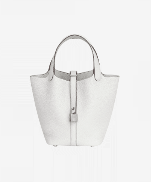 [에르메스] 피코탄 Lock 18cm Taurillon Clemence/ Nata - Silver
