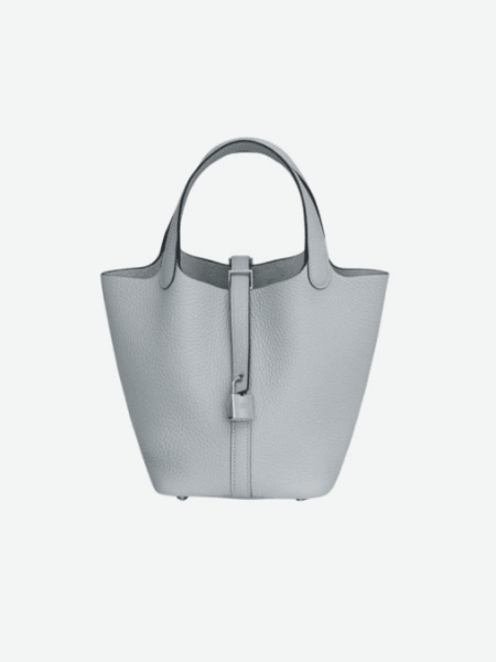 [에르메스] 피코탄 Lock 22cm Clemence/ Bleu Lin - Silver