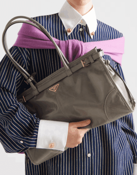 [프라다] 보니 라지 가죽 핸드백 퓨터 1BA433