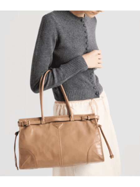 [프라다] 보니 라지 가죽 핸드백 카메오 1BA433