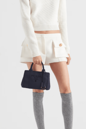 [프라다] 코튼 캔버스 미니 핸드백 1BA038_2CYA