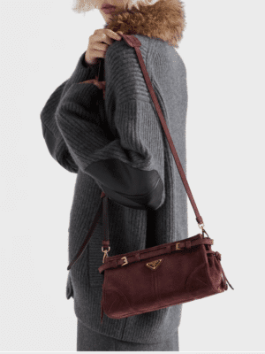 [프라다] 스몰  보니 스웨이드 숄더 백 1BH215