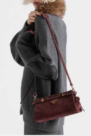 [프라다] 스몰  보니 스웨이드 숄더 백 1BH215