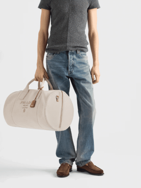 [프라다] 리넨 혼방 더플백 2VC051
